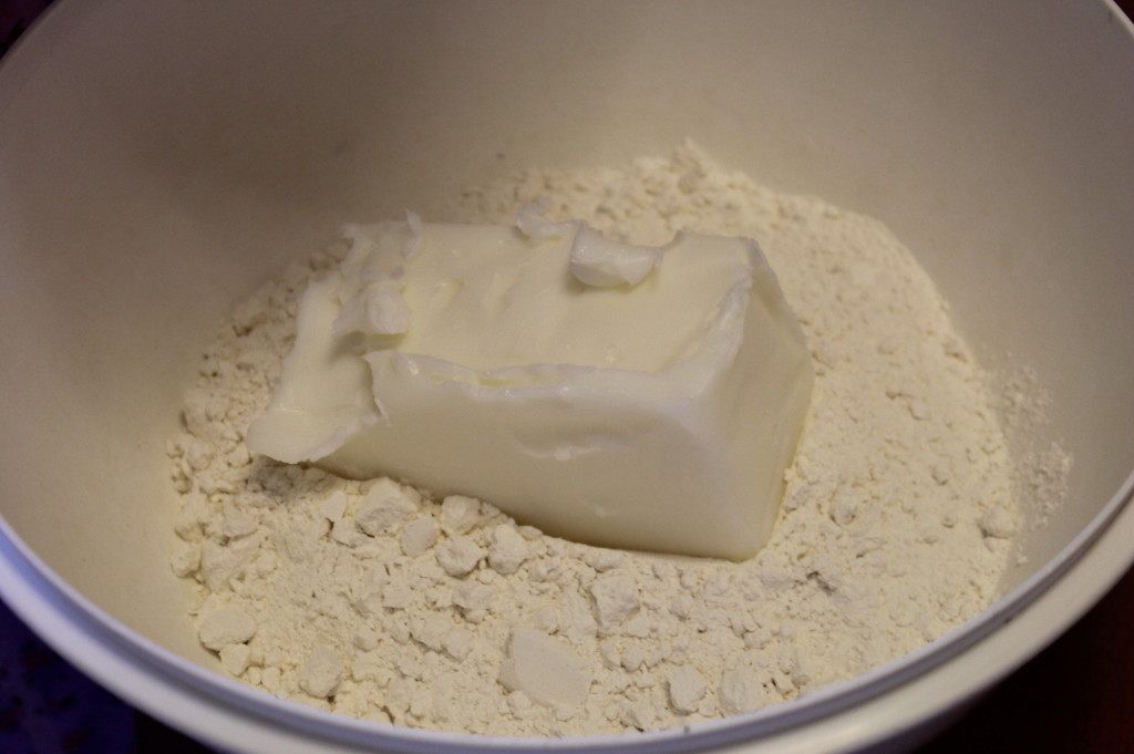 lard in flour