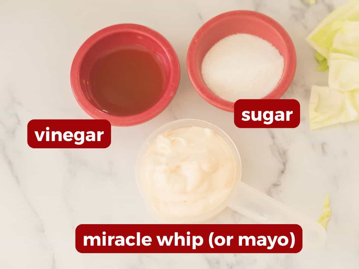 ingredients for coleslaw dressing.