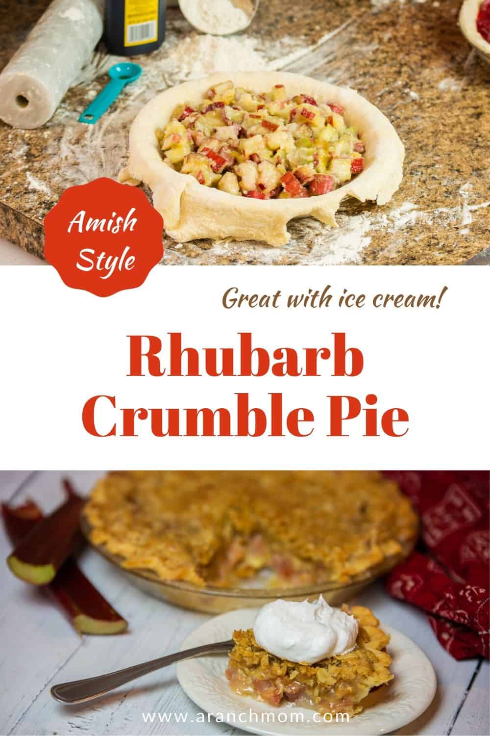 pinterest image for rhubarb pie