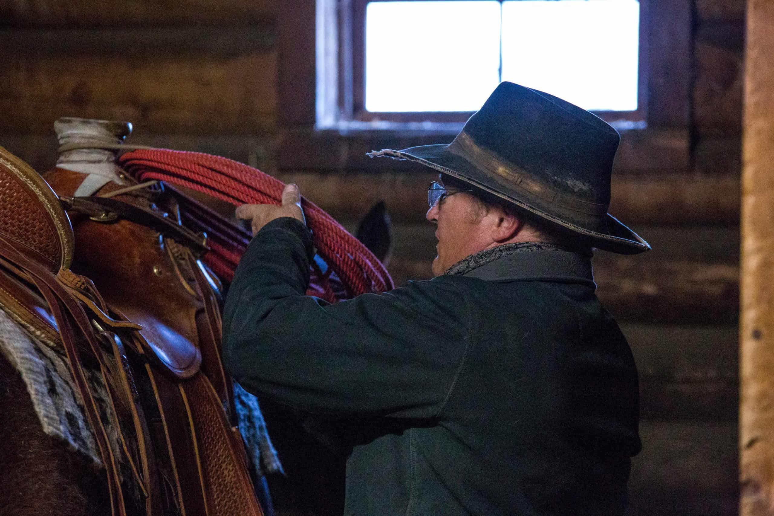 Mornings on the ranch - saddling up