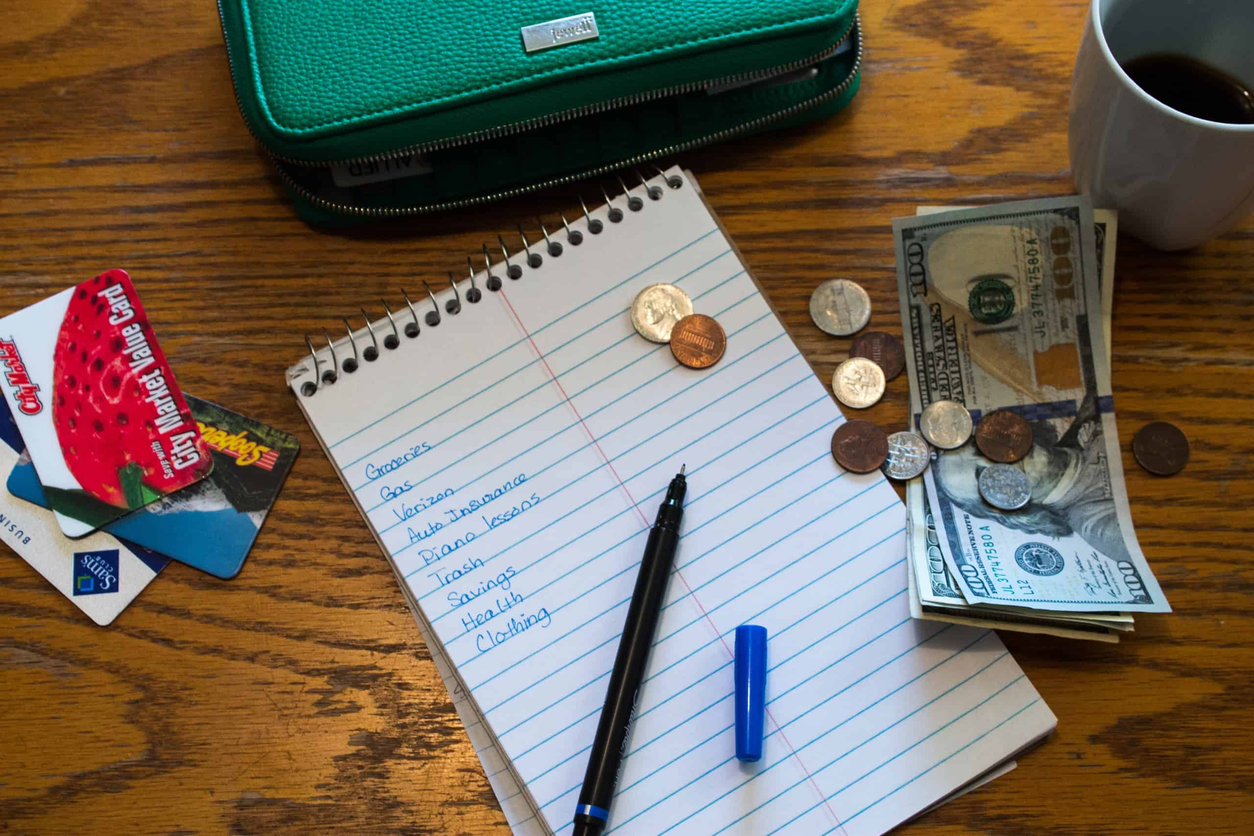 How to start a simple budget - wallet, money, notebook