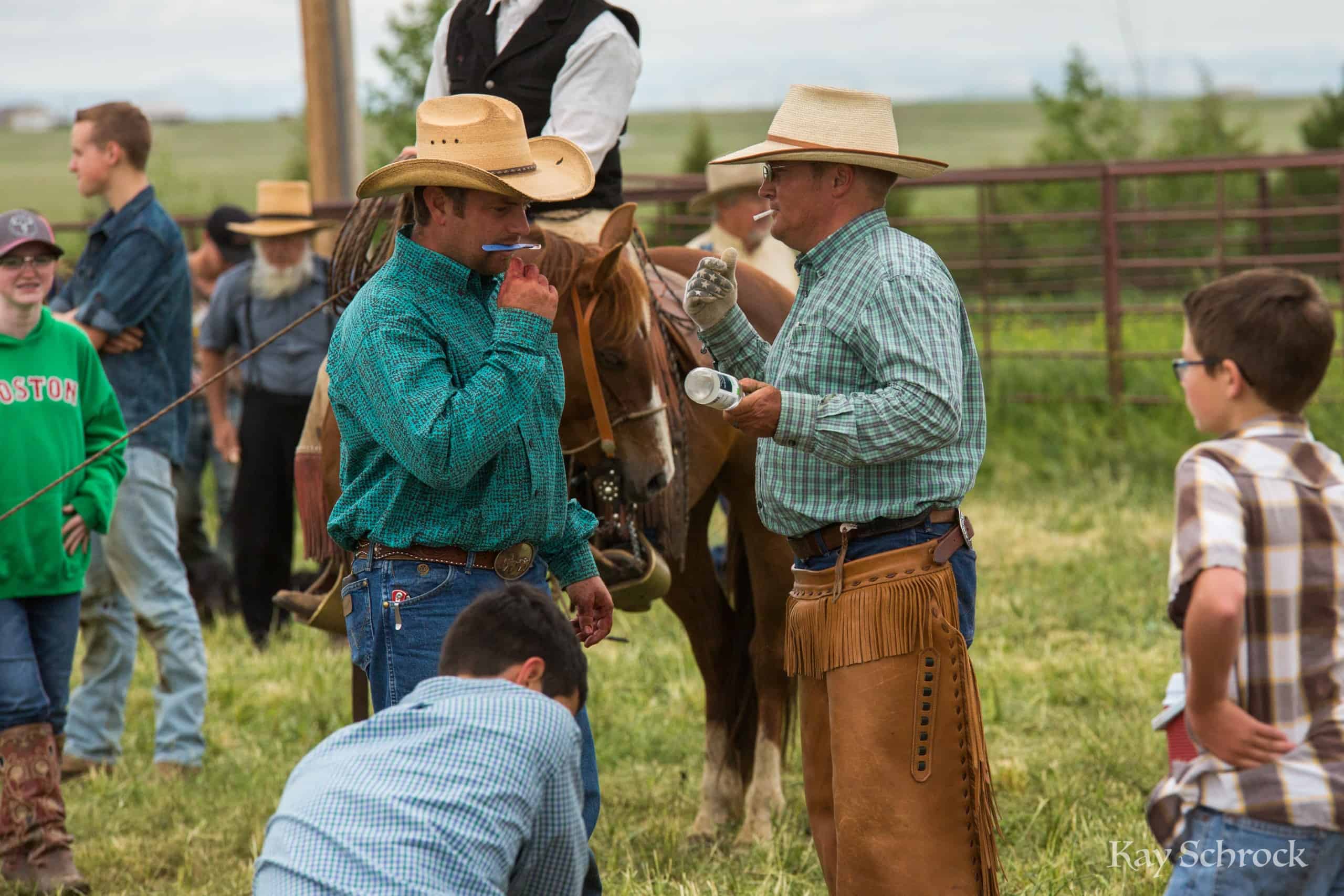Colorado branding with Amish and Cowboys