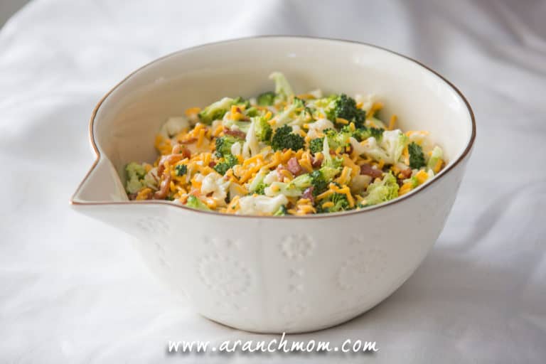 Delicious Broccoli and Cauliflower Salad A Ranch Mom
