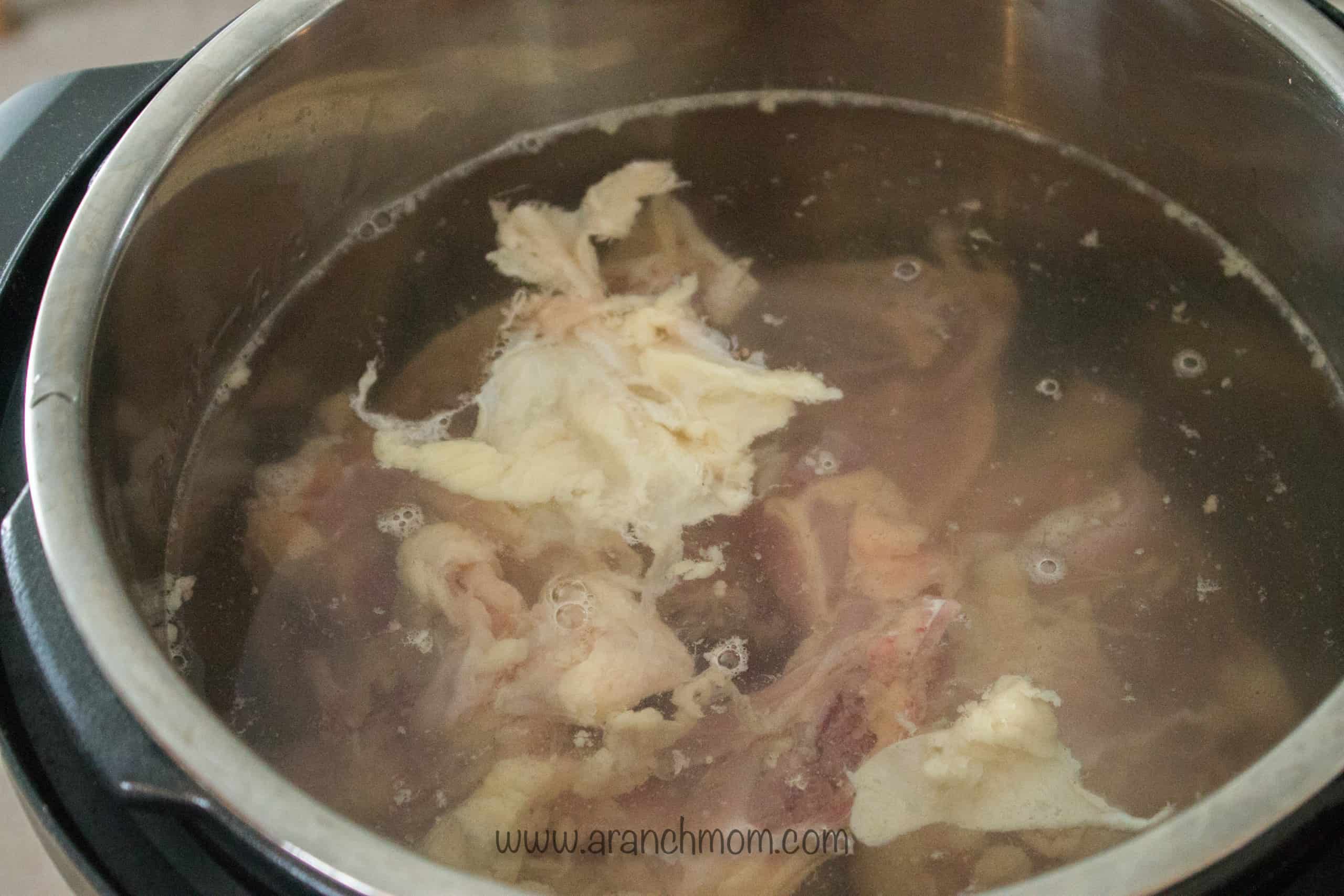 How to make chicken broth in the Instant Pot. #chicken #instantpot #recipe #homemade #broth #stock 