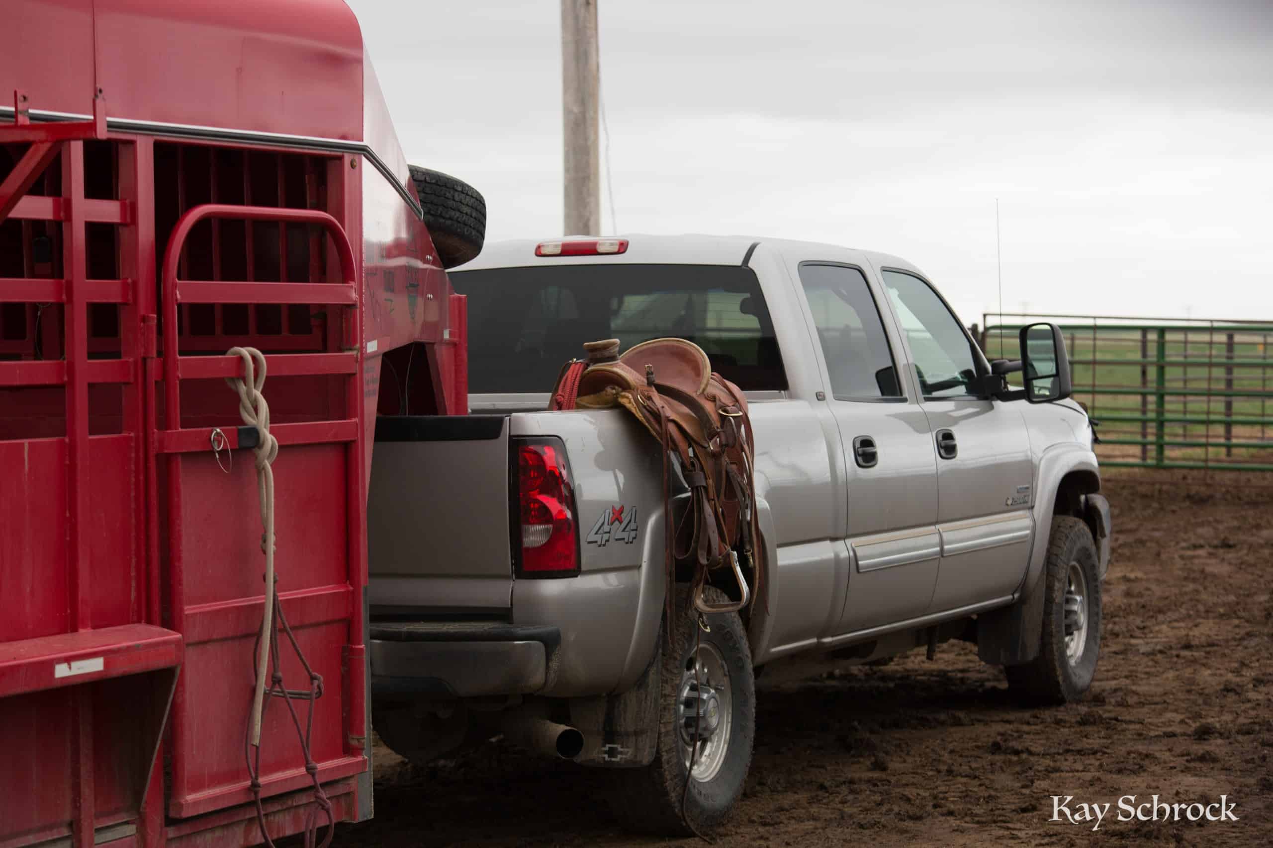 ranch truck with saddle