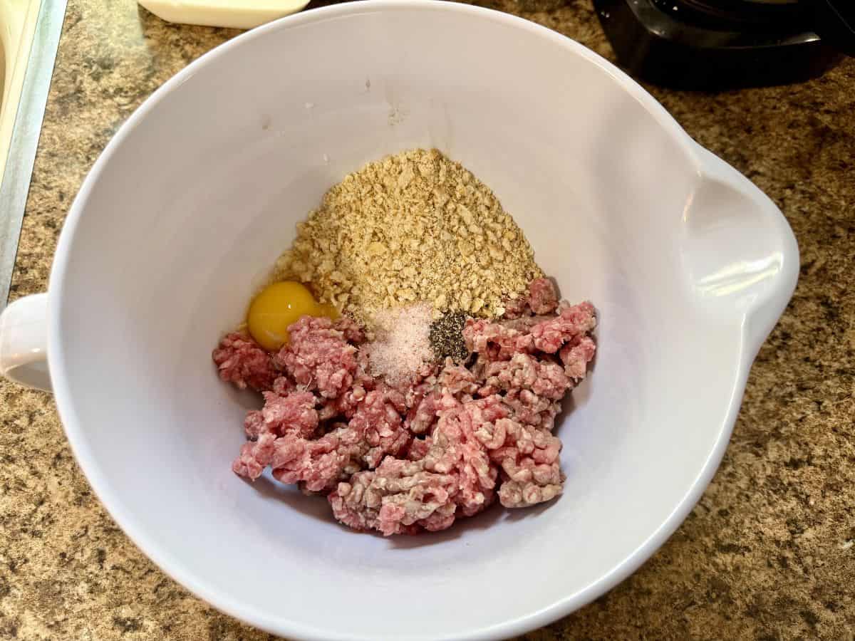 beef and spices in bowl.