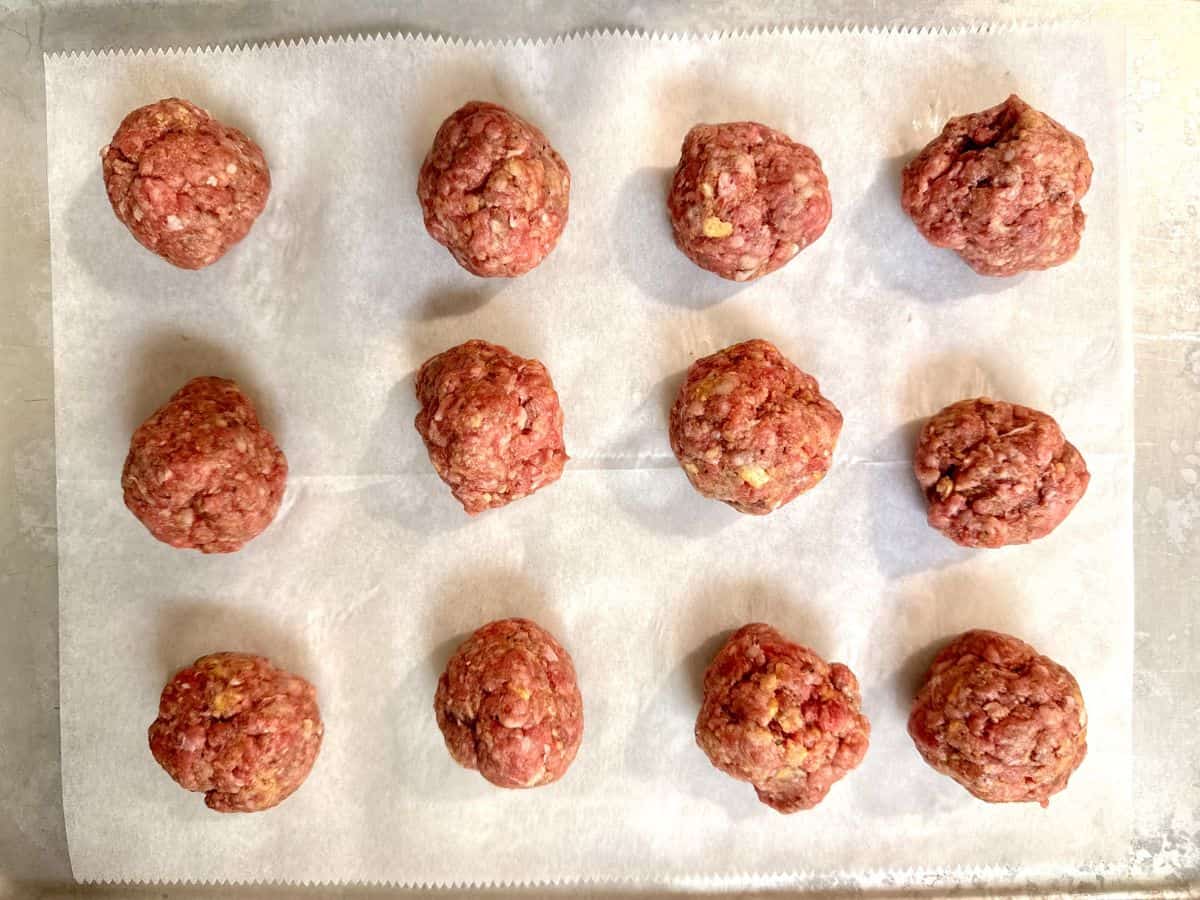 meatballs rolled smooth.