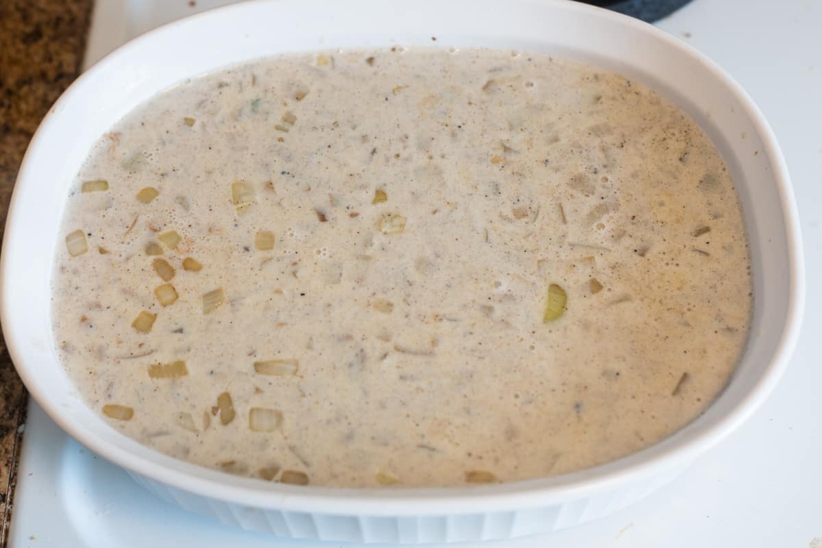 deer steak and gravy ready fro oven.