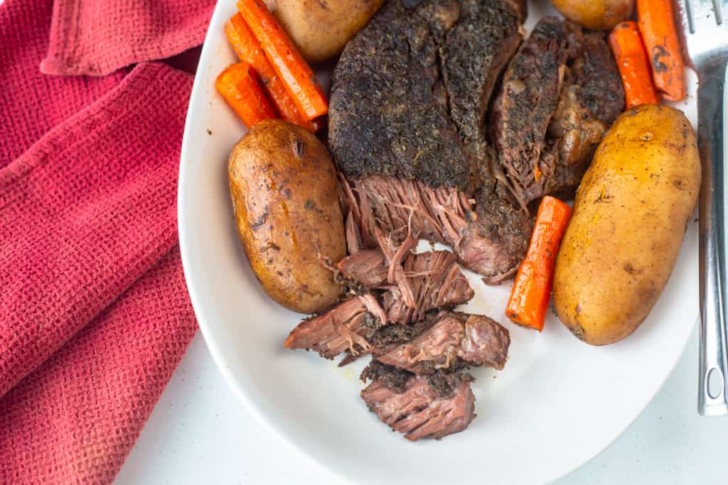 beef roast on platter