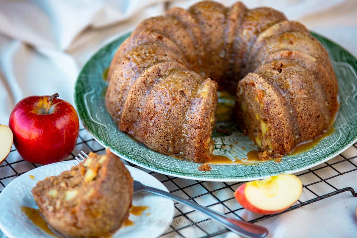 Apple Cake with Caramel Sauce