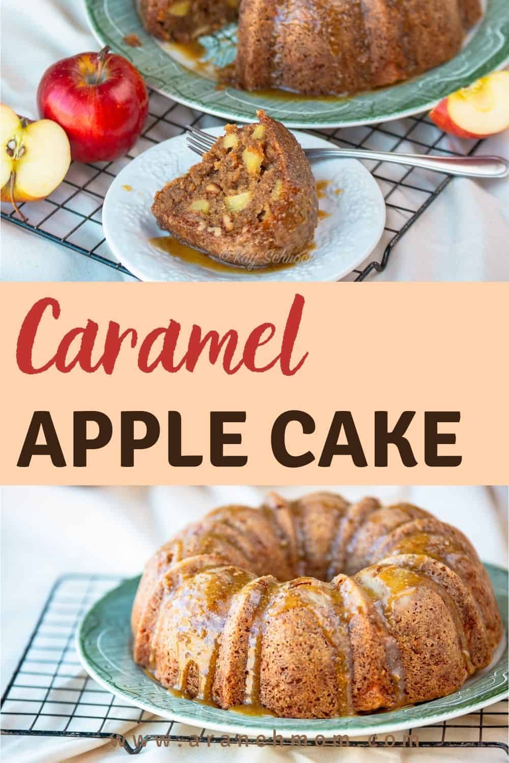 Apple Cake with Caramel Sauce Pinterest image