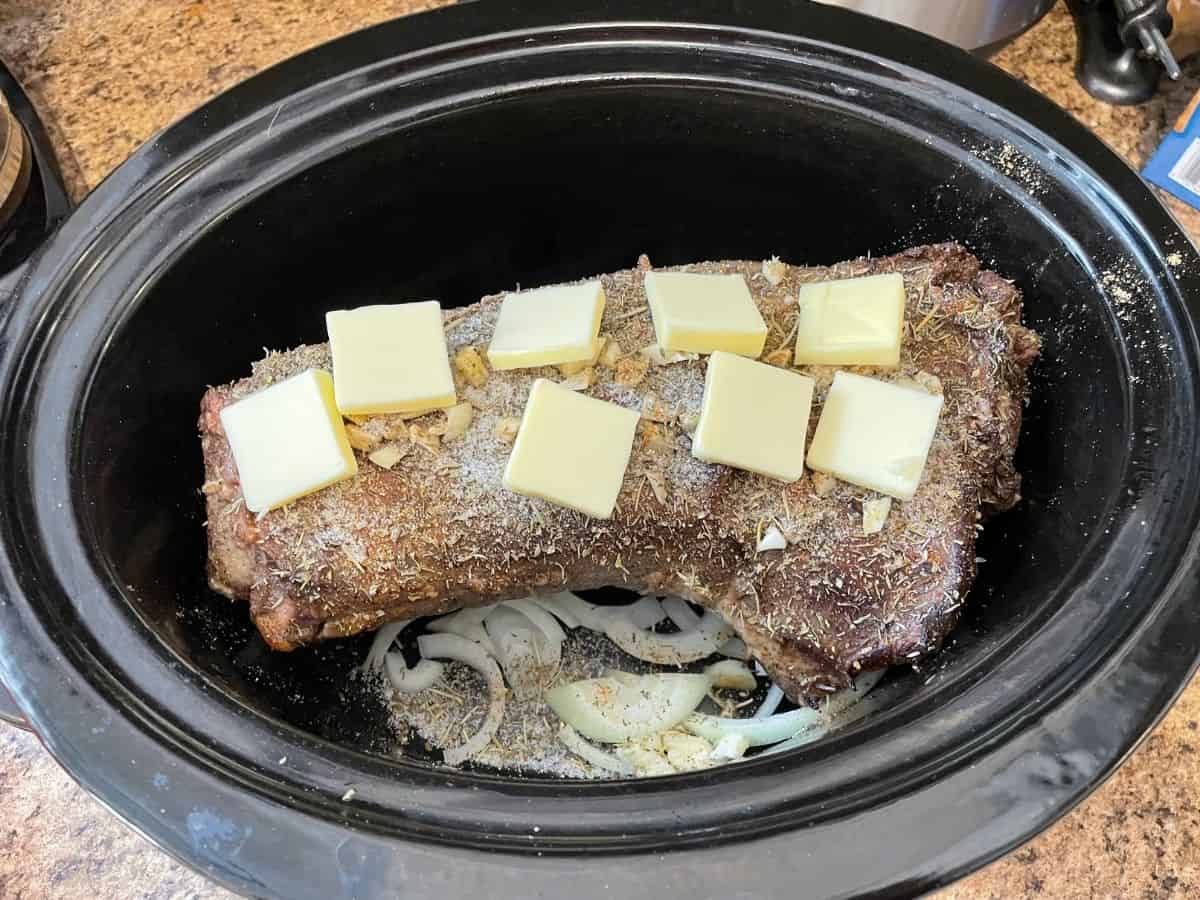 herten nek roosteren in slowcooker, met marinade