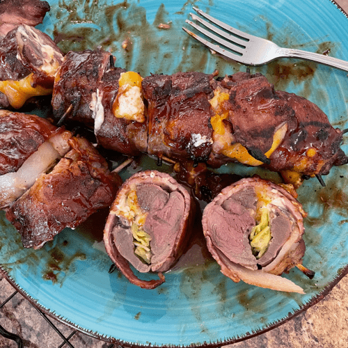 Bacon-Wrapped Venison Backstrap Roast - Grits and Gouda