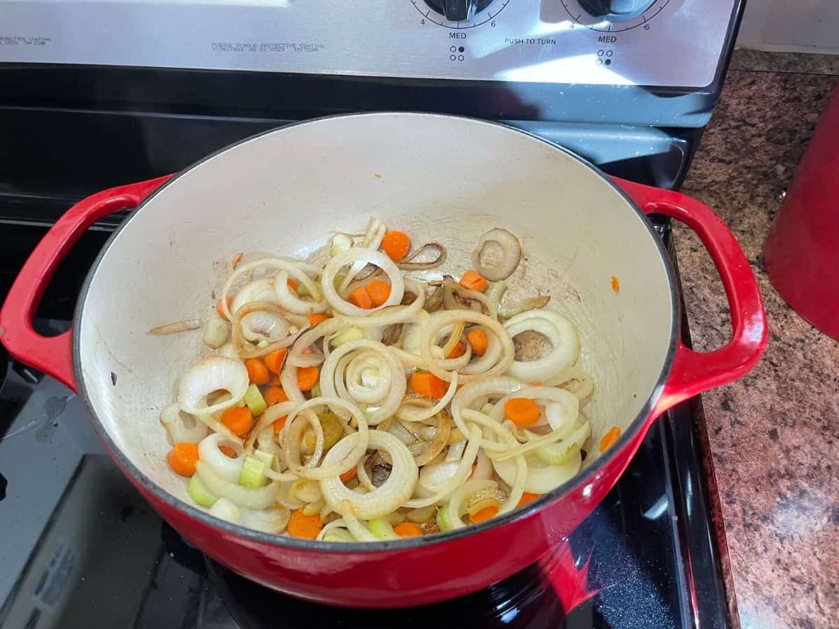 sautéing vegetables