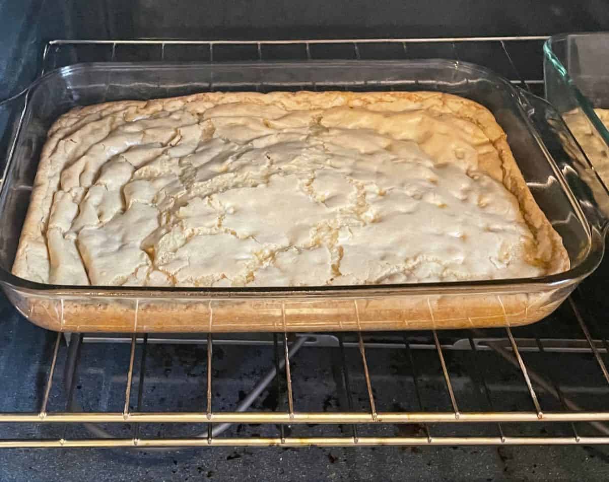 butterscotch bars in oven