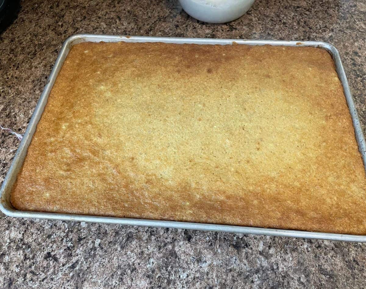 baked banana bars in sheet pan
