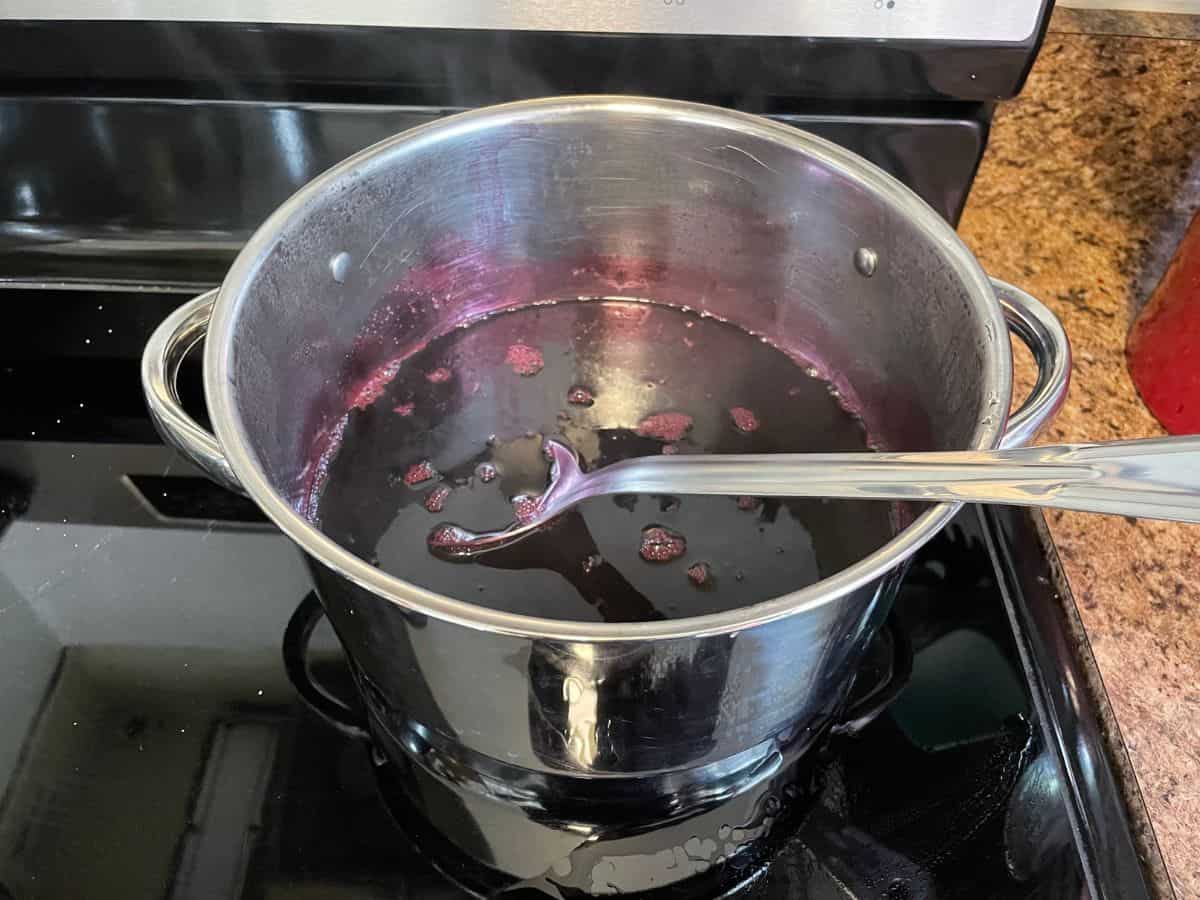 Oregon grape jelly on stove