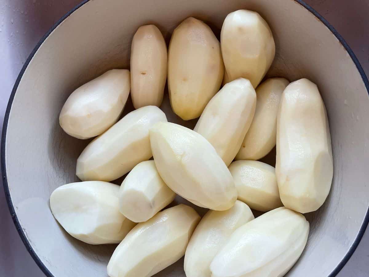 whole peeled raw potatoes