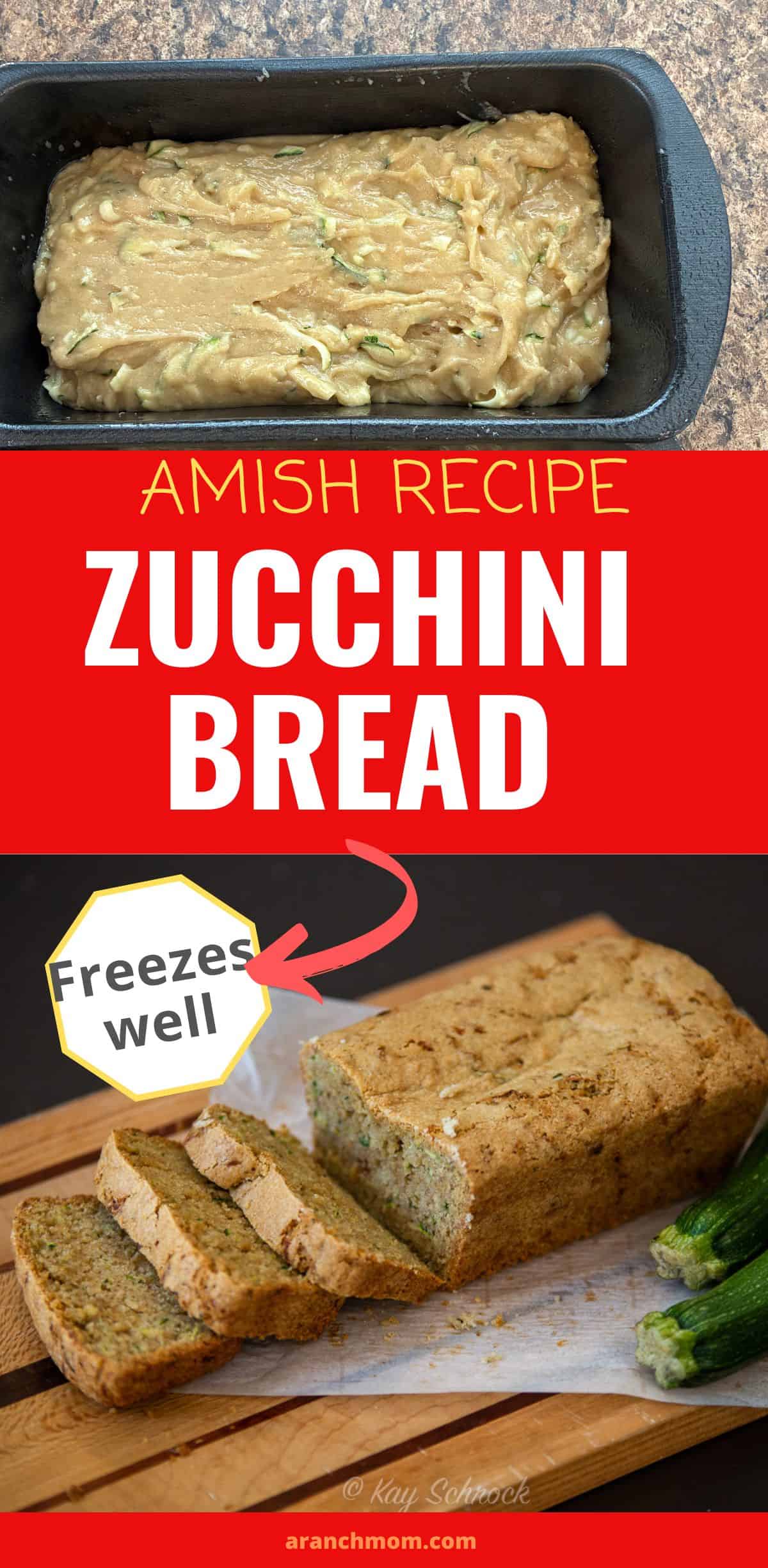 Zucchini Bread Recipe pin image