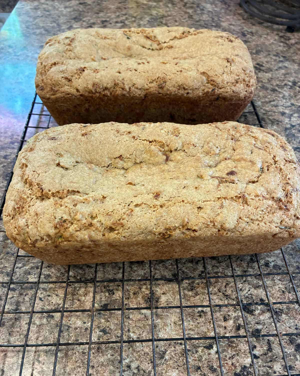 Zucchini Bread on cooling rack